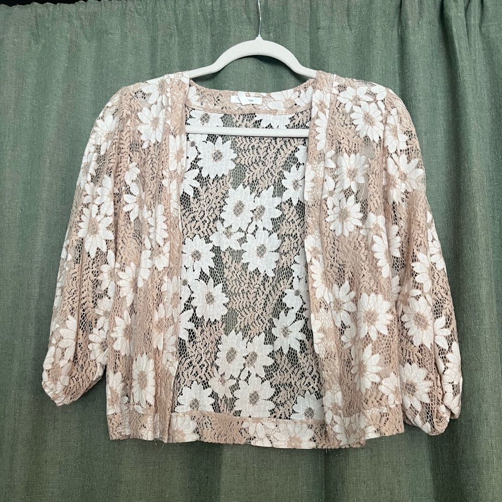 Maurices Beige Lace Overlay